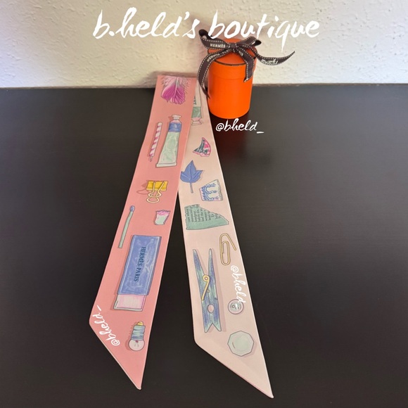 Hermès In the Pocket Twilly in Rose Poudre / Bleu Ciel / Vert Brand New NWT - Picture 5 of 16